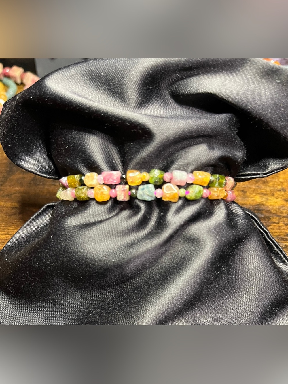 🌈 Natural Multicolor Tourmaline Bracelet Set - Two Included 🌈